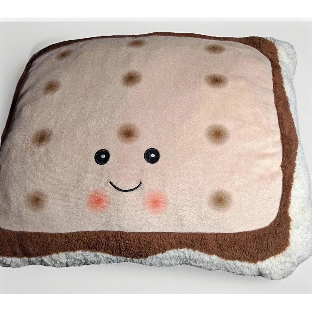 Aroma Home Graham Cracker Smores Microwaveable Heatable Plush Pillow Brown Tan
